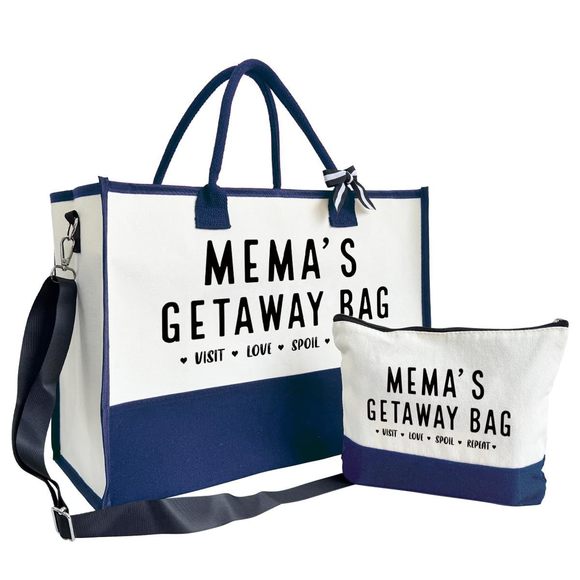 Mema'S Getaway Canvas Beach Tote Bag - Perfect Birthday Gifts, C :D - Picture 1 of 8